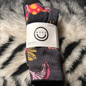 Neff Men's Charcoal Patterned Socks